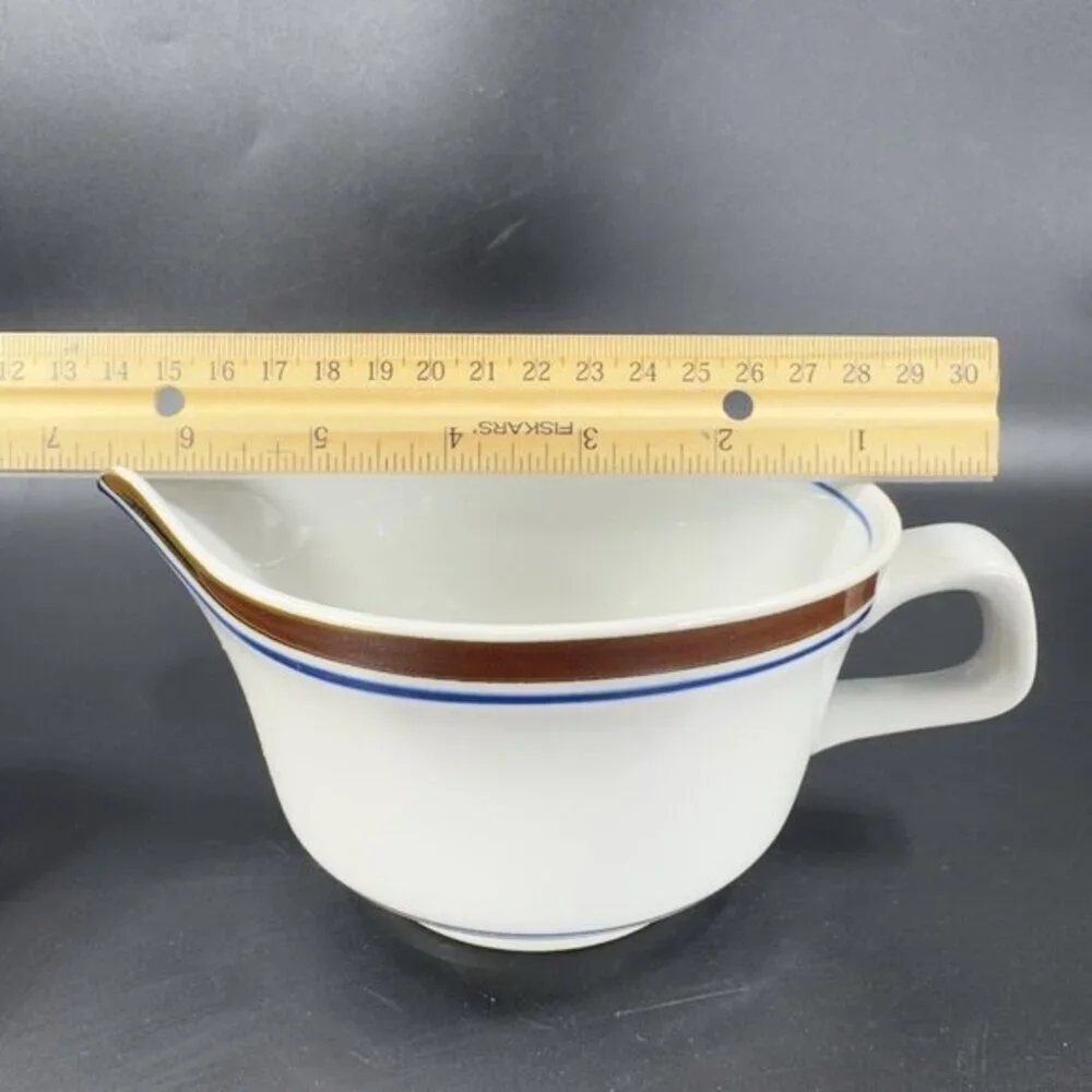 Vintage Salem Pottery Stoneware Sauce Dish With‎ Under plate Gravy Boat Set VTG
